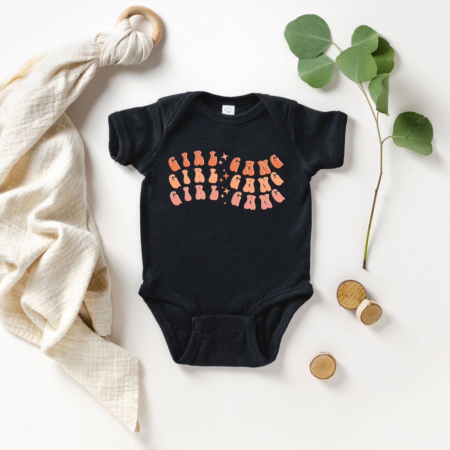Girl Gang Wavy | Baby Graphic Short Sleeve Bodysuit