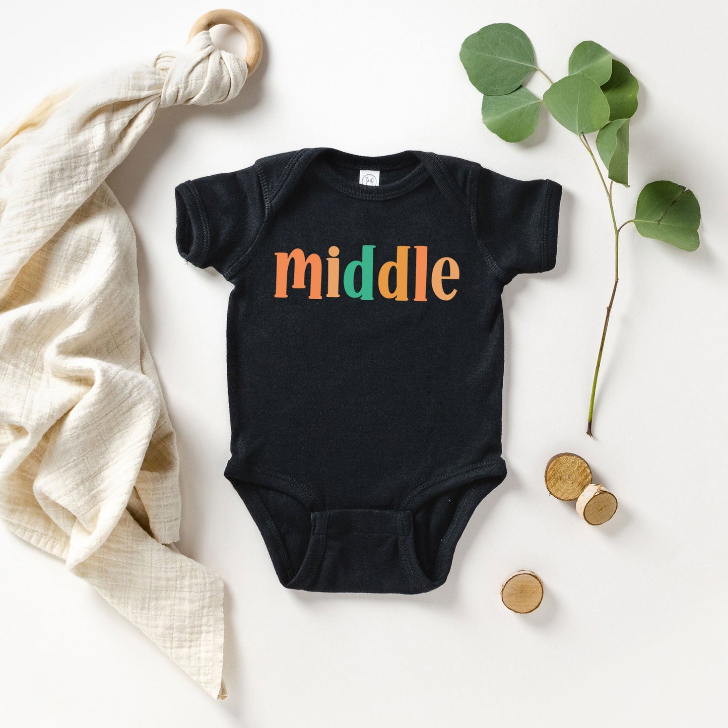 Middle Colorful | Baby Graphic Short Sleeve Bodysuit
