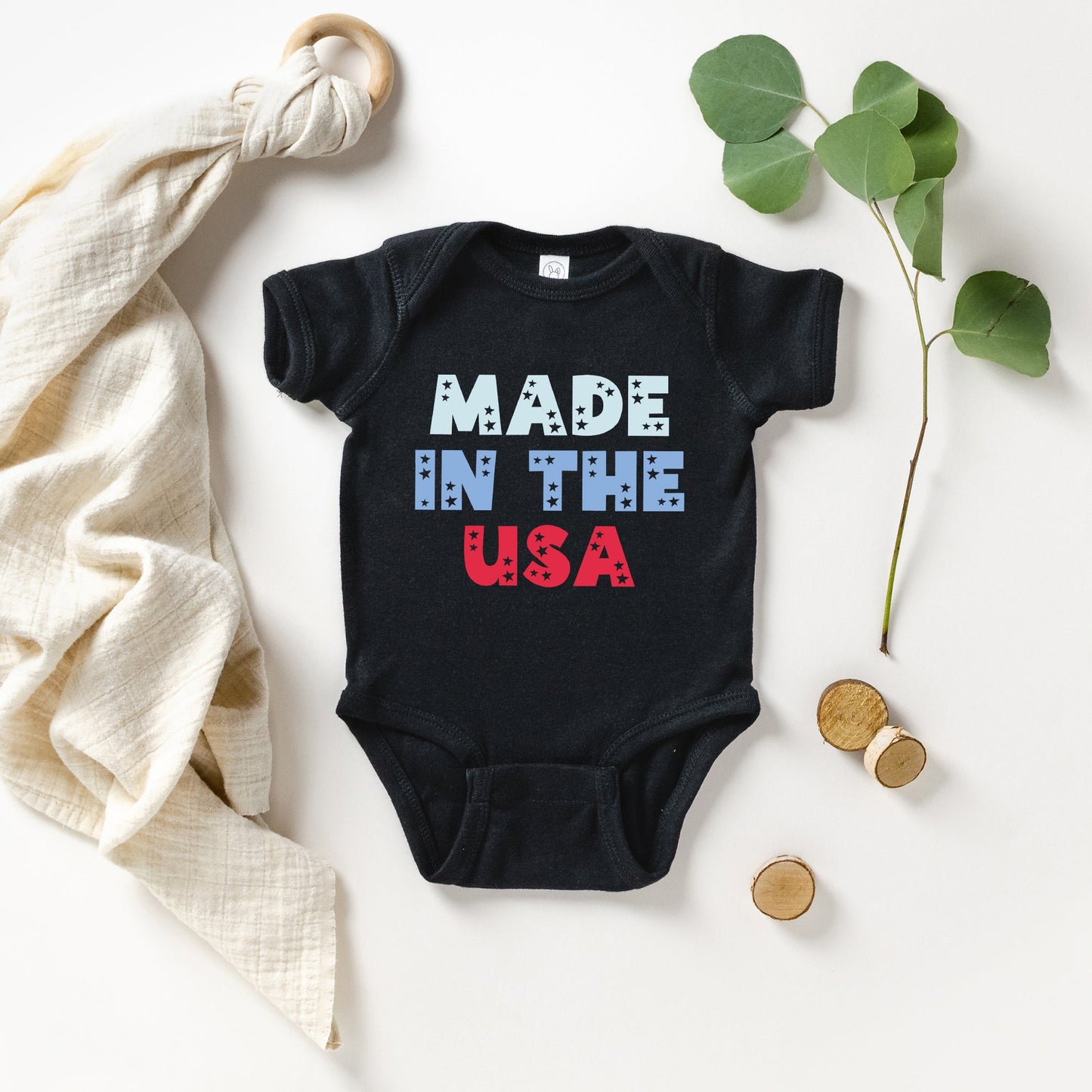 Made In The USA Pastel | Baby Graphic Short Sleeve Bodysuit