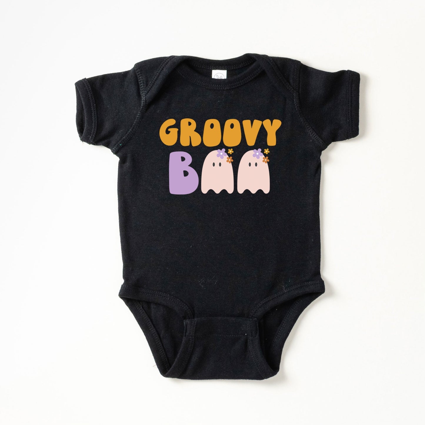 Groovy Boo Ghost | Baby Graphic Short Sleeve Bodysuit