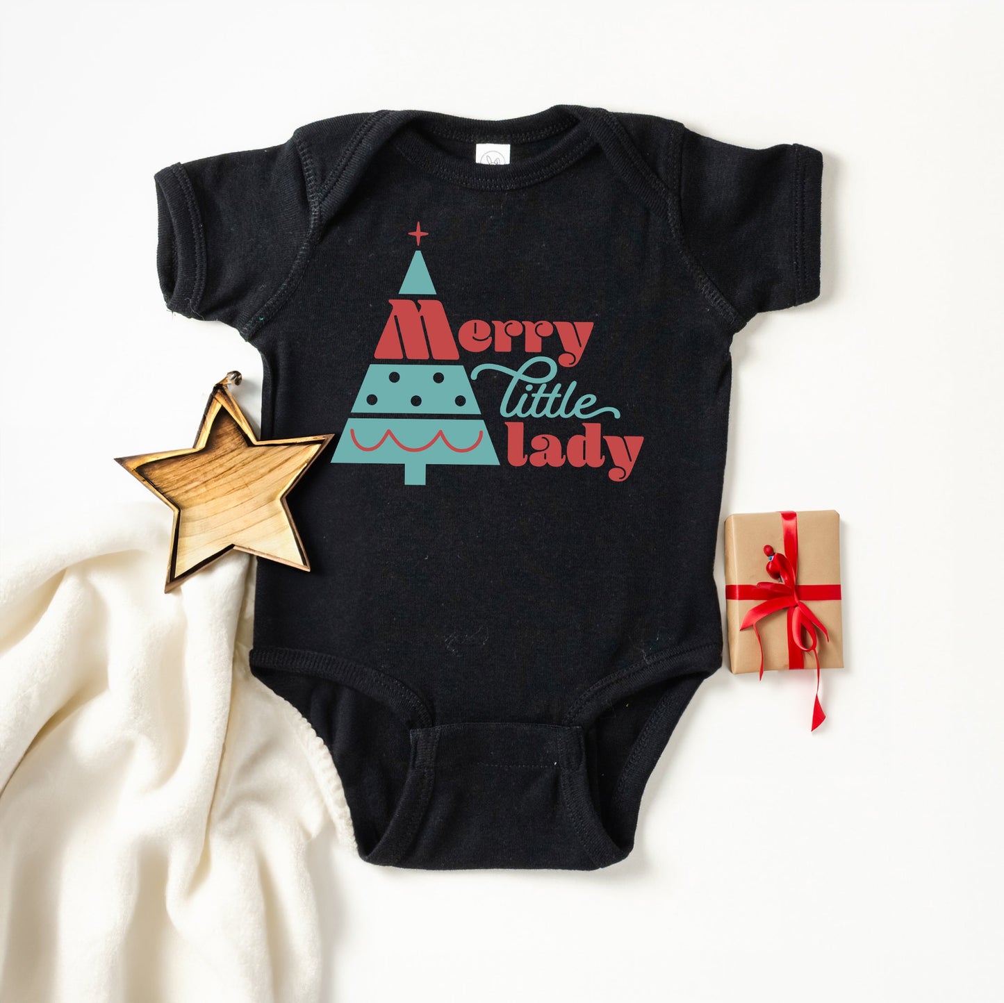 Merry Little Lady | Baby Graphic Short Sleeve Bodysuit