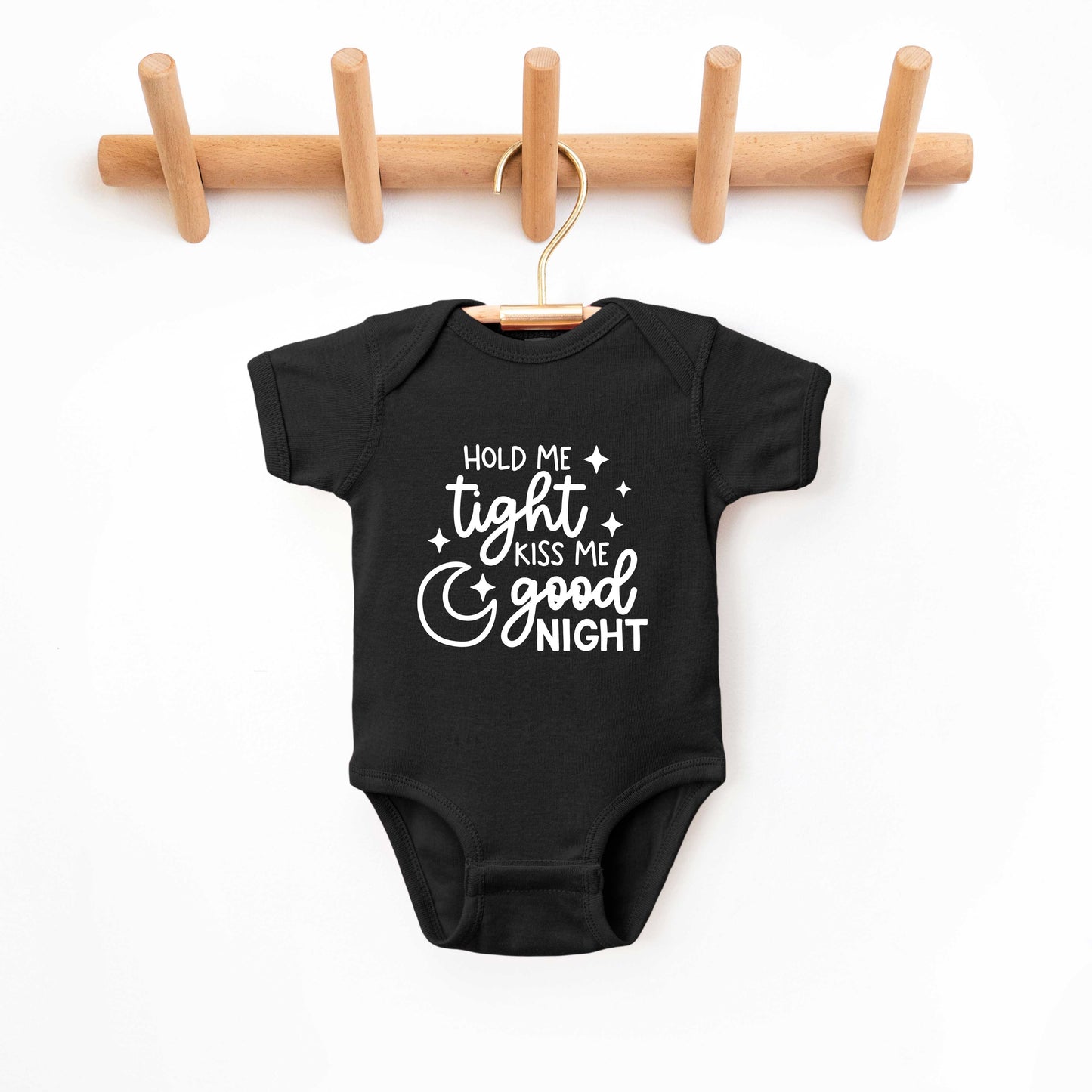 Hold Me Tight Kiss Good Night | Baby Graphic Short Sleeve Bodysuit