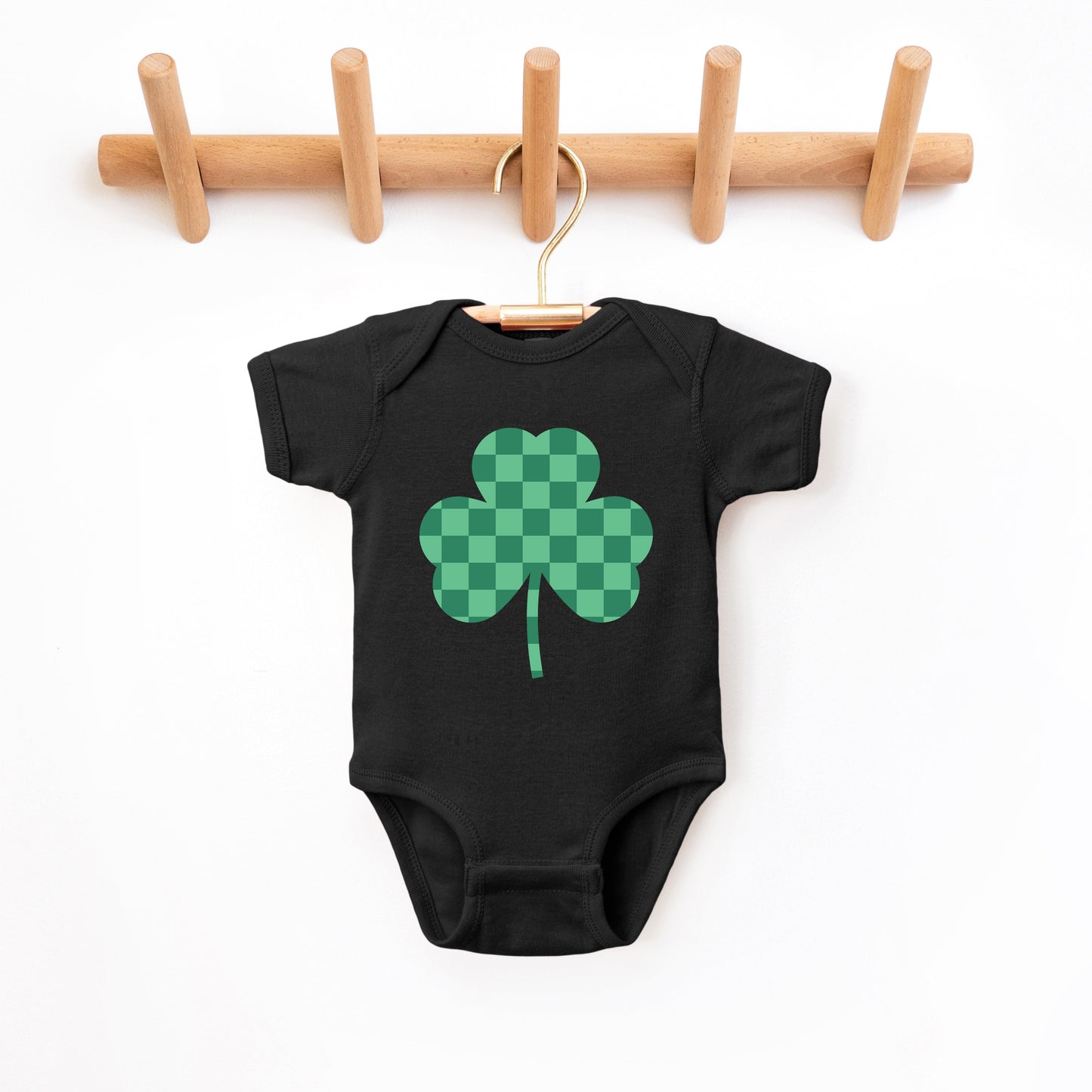 Checker Shamrock | Baby Graphic Short Sleeve Bodysuit
