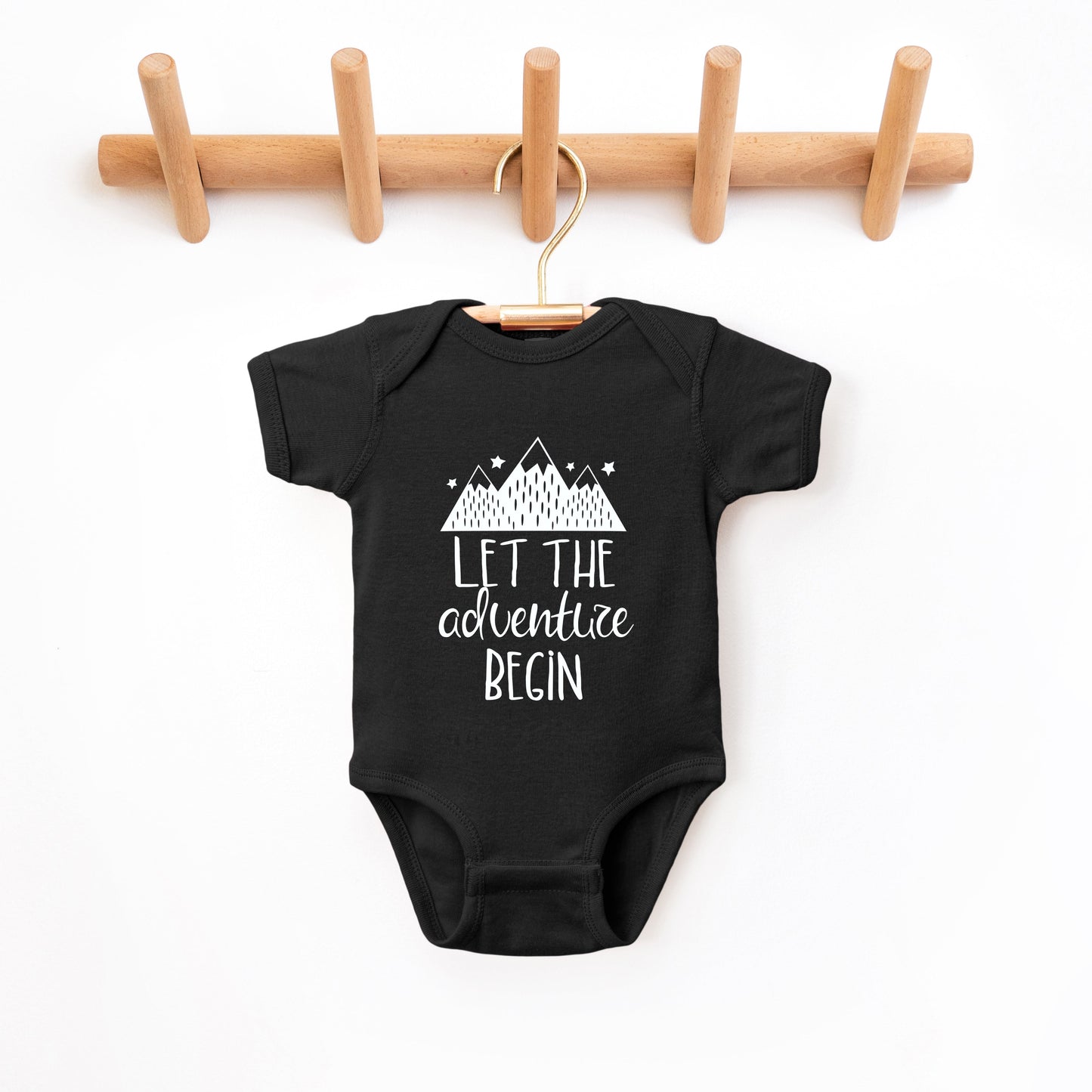 Let The Adventure Begin Mountains | Baby Graphic Short Sleeve Bodysuit