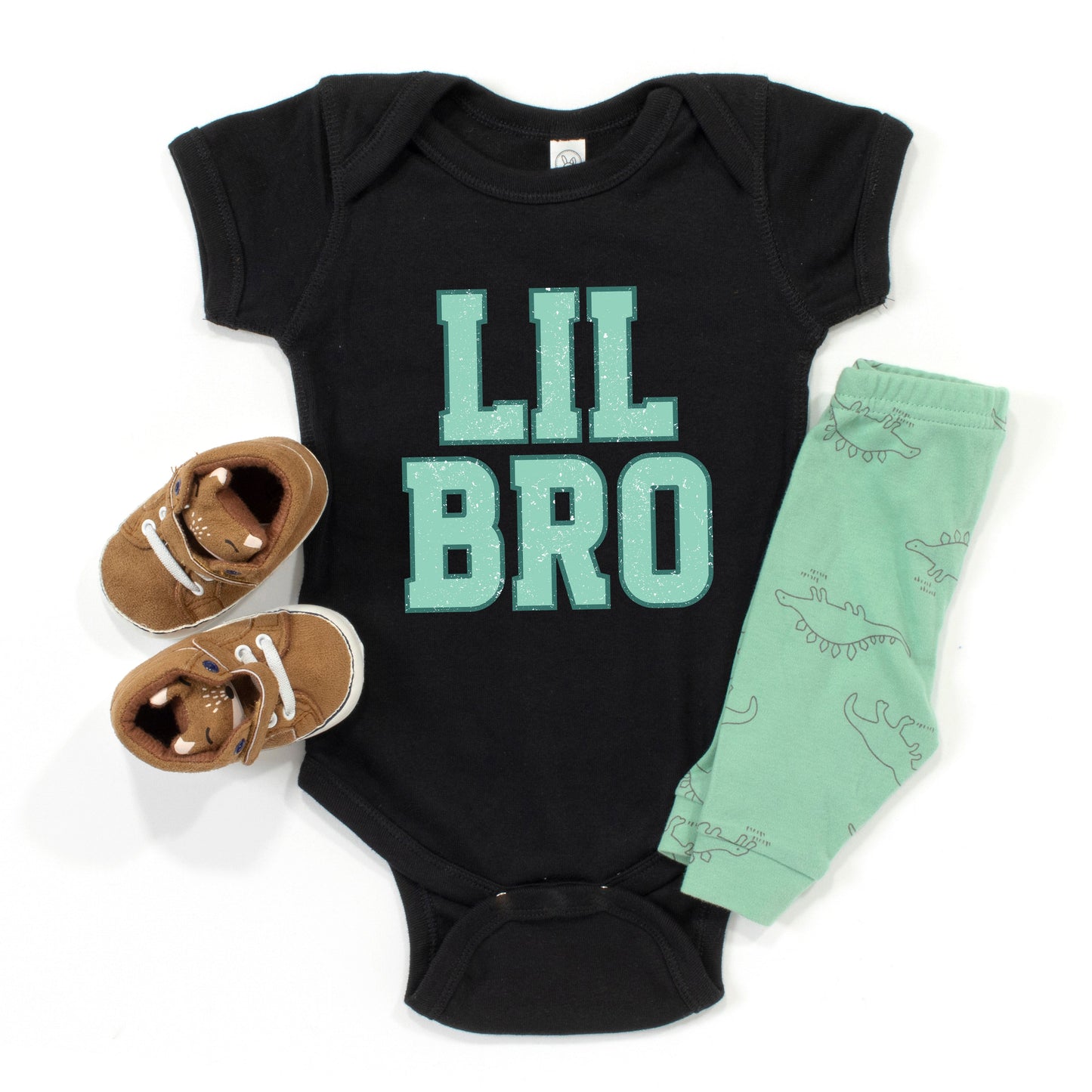 Lil Bro Distressed | Baby Graphic Short Sleeve Bodysuit