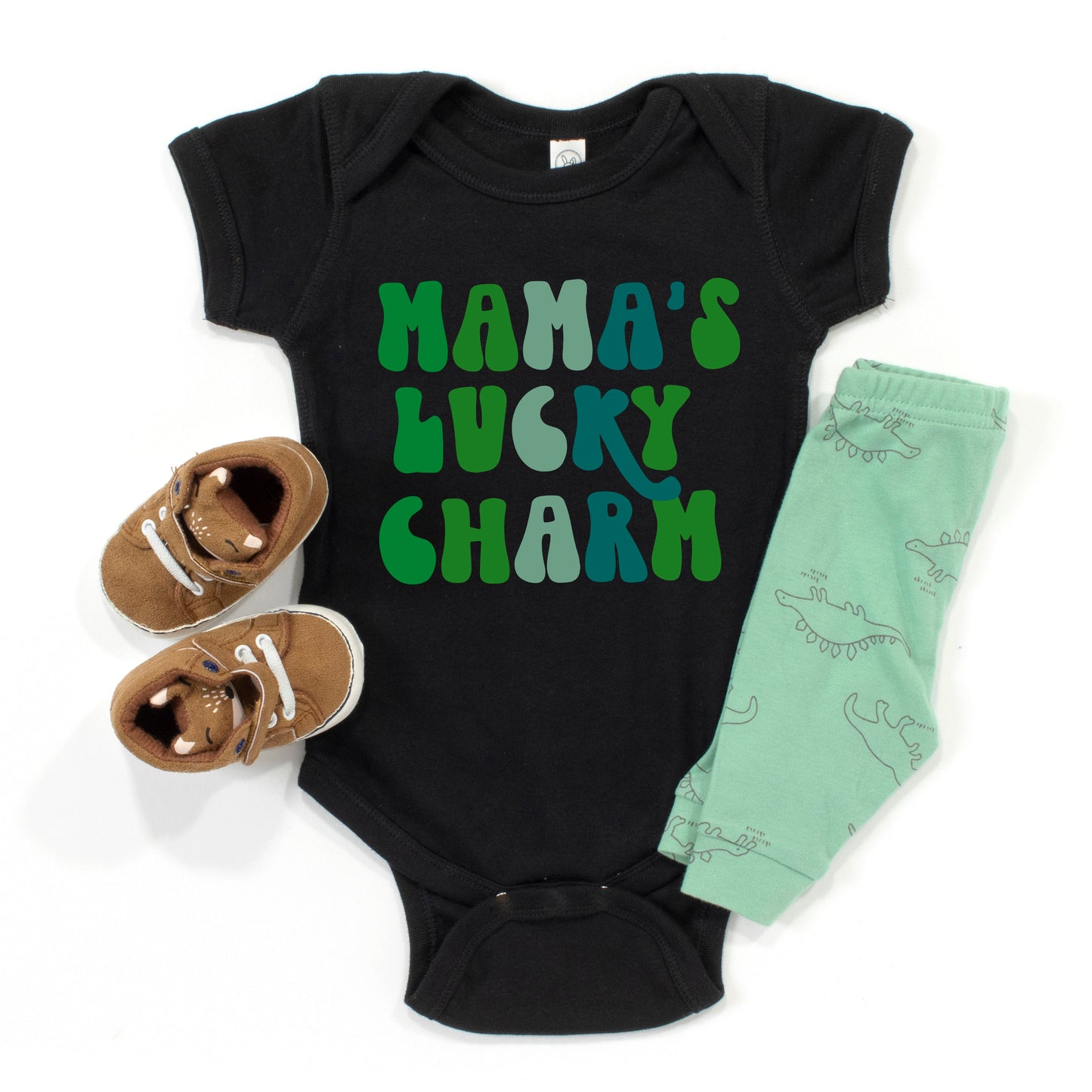 Mama's Lucky Charm | Baby Graphic Short Sleeve Bodysuit