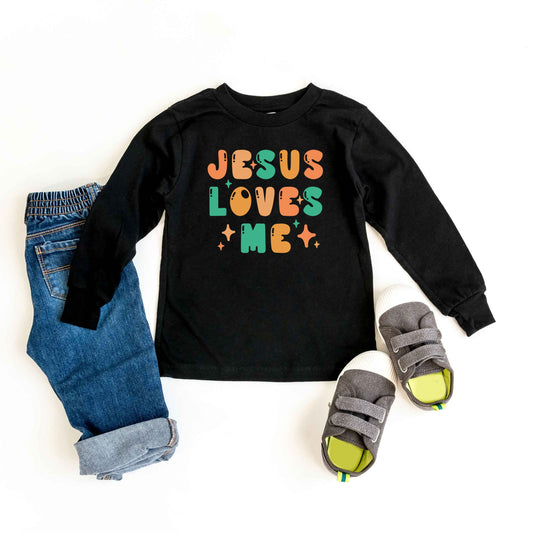 Jesus Loves Me Stars | Toddler Graphic Long Sleeve Tee