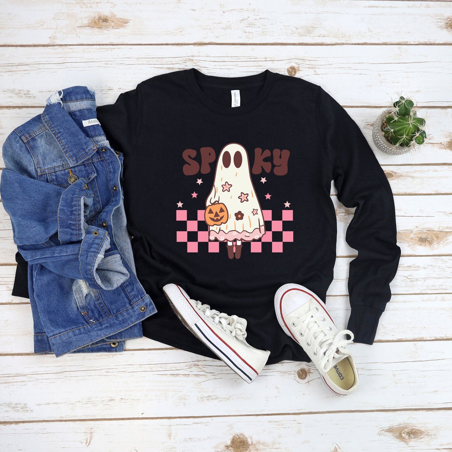 Spooky Girl Ghost | Toddler Graphic Long Sleeve Tee