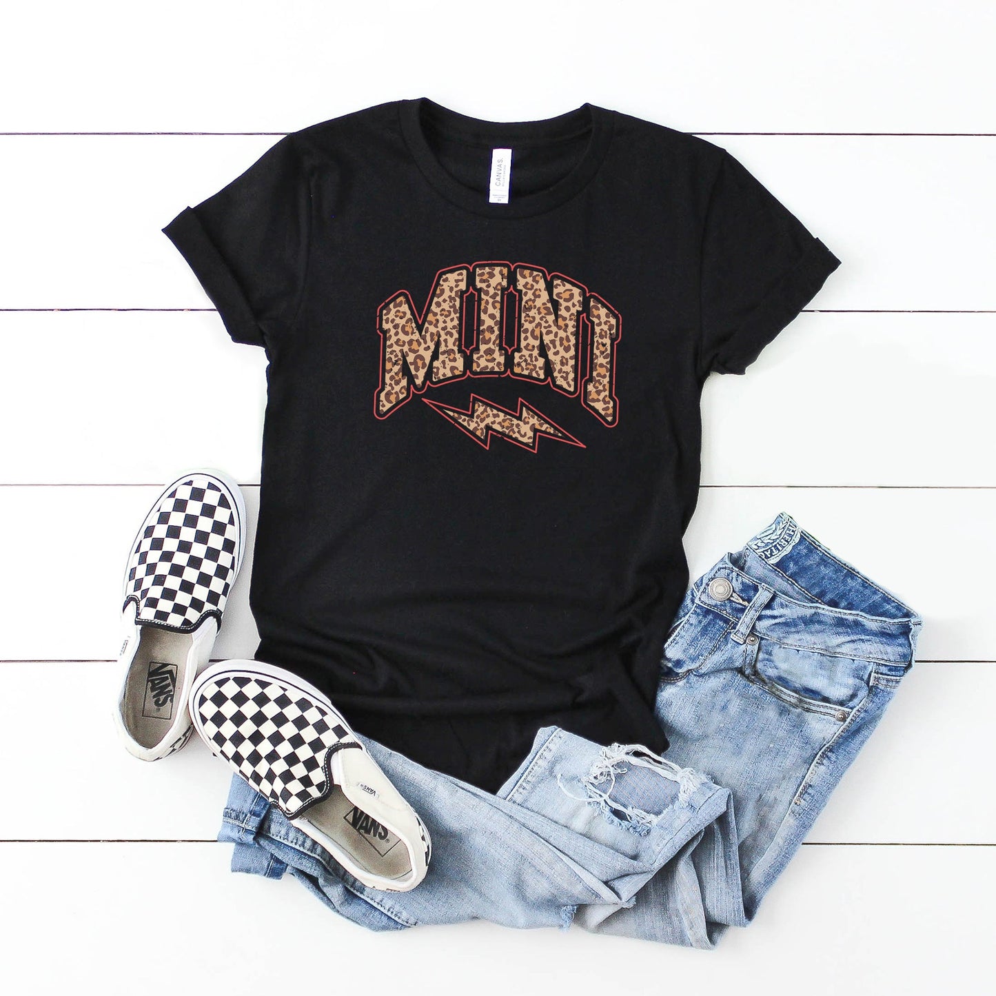 Mini Leopard Lightning Bolt | Youth Short Sleeve Crew Neck