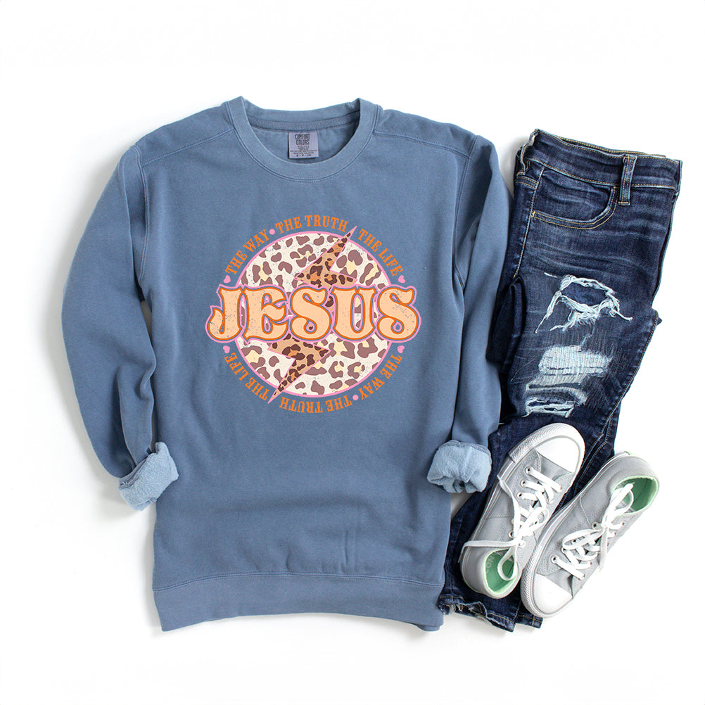 Jesus Leopard | Garment Dyed Sweatshirt