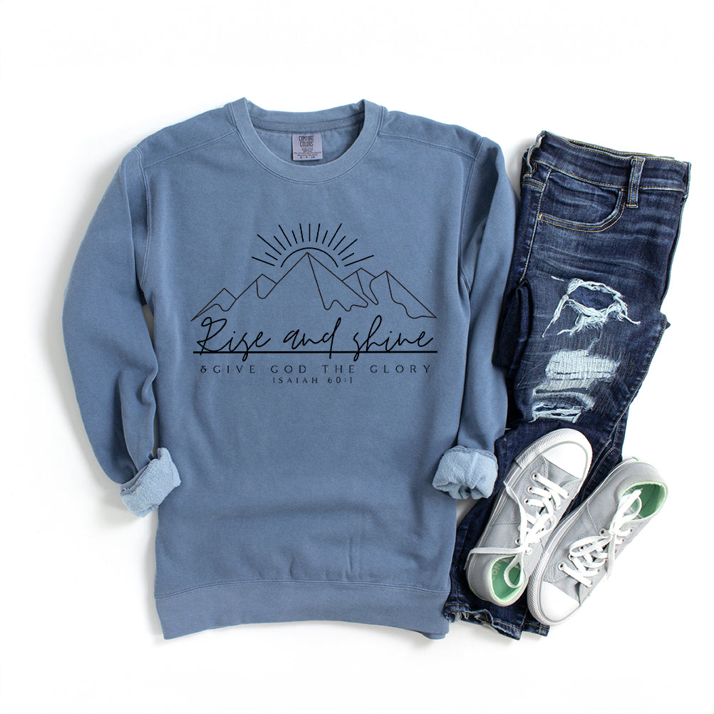 Rise And Shine Glory | Garment Dyed Sweatshirt