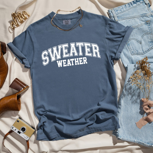 Sweater Weather Distressed | Garment Dyed Tee