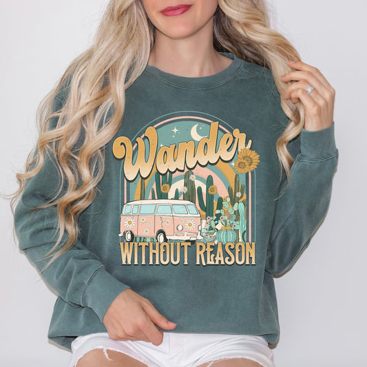 Wander Without Reason Desert Van | Garment Dyed Sweatshirt