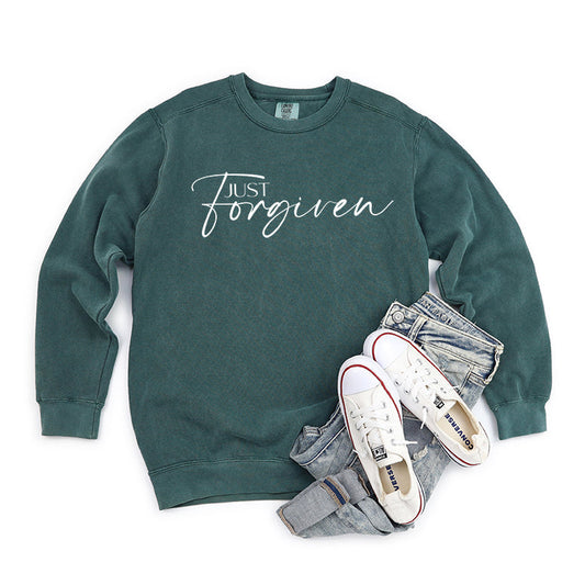 Just Forgiven Cursive | Garment Dyed Sweatshirt