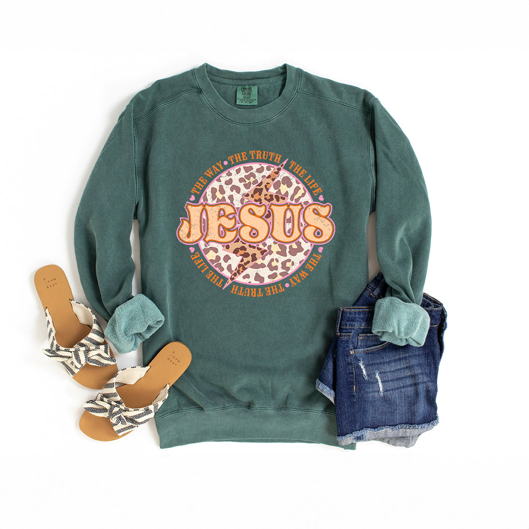 Jesus Leopard | Garment Dyed Sweatshirt