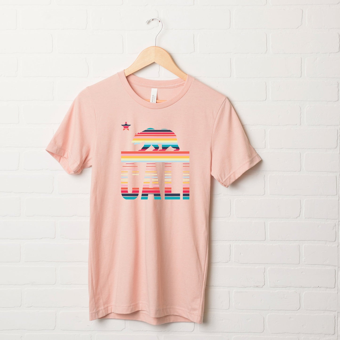 Cali Bear Stripes | Short Sleeve Graphic Tee