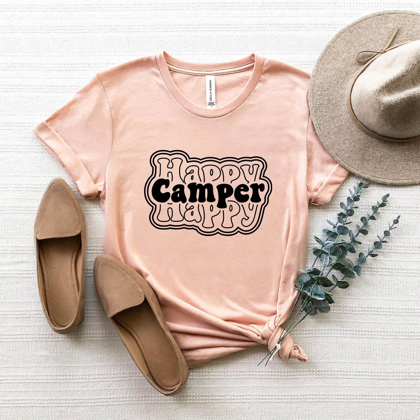 Happy Camper Stacked | Short Sleeve Graphic Tee