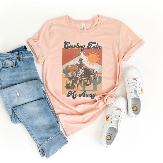 Vintage Cowboy Take Me Away | Short Sleeve Graphic Tee