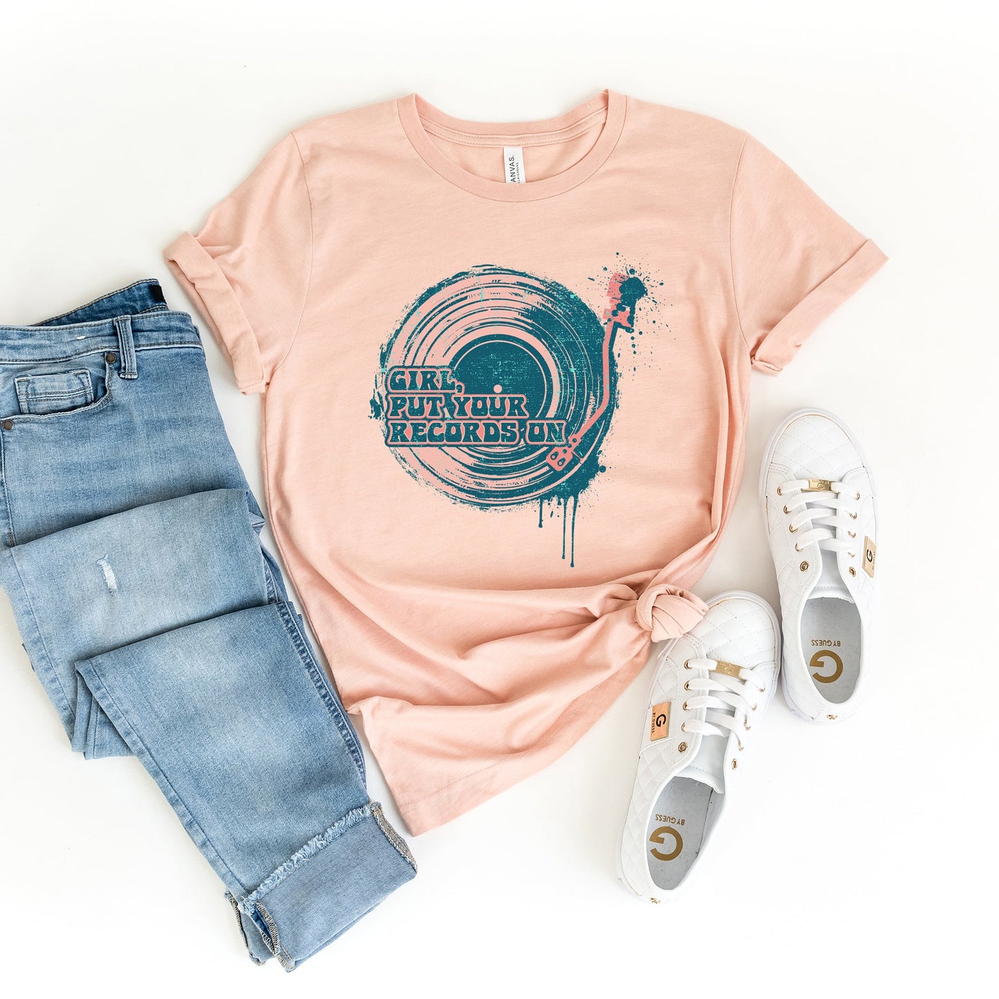 Girl Put Your Records On | Short Sleeve Crew Neck