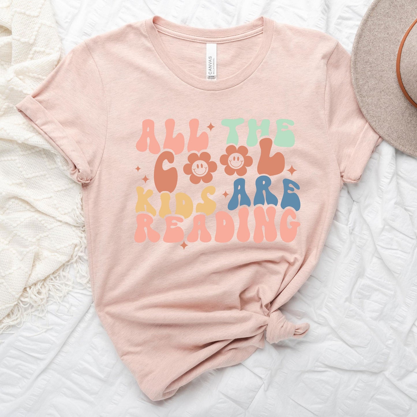 Cool Kids Are Reading Colorful | Short Sleeve Graphic Tee