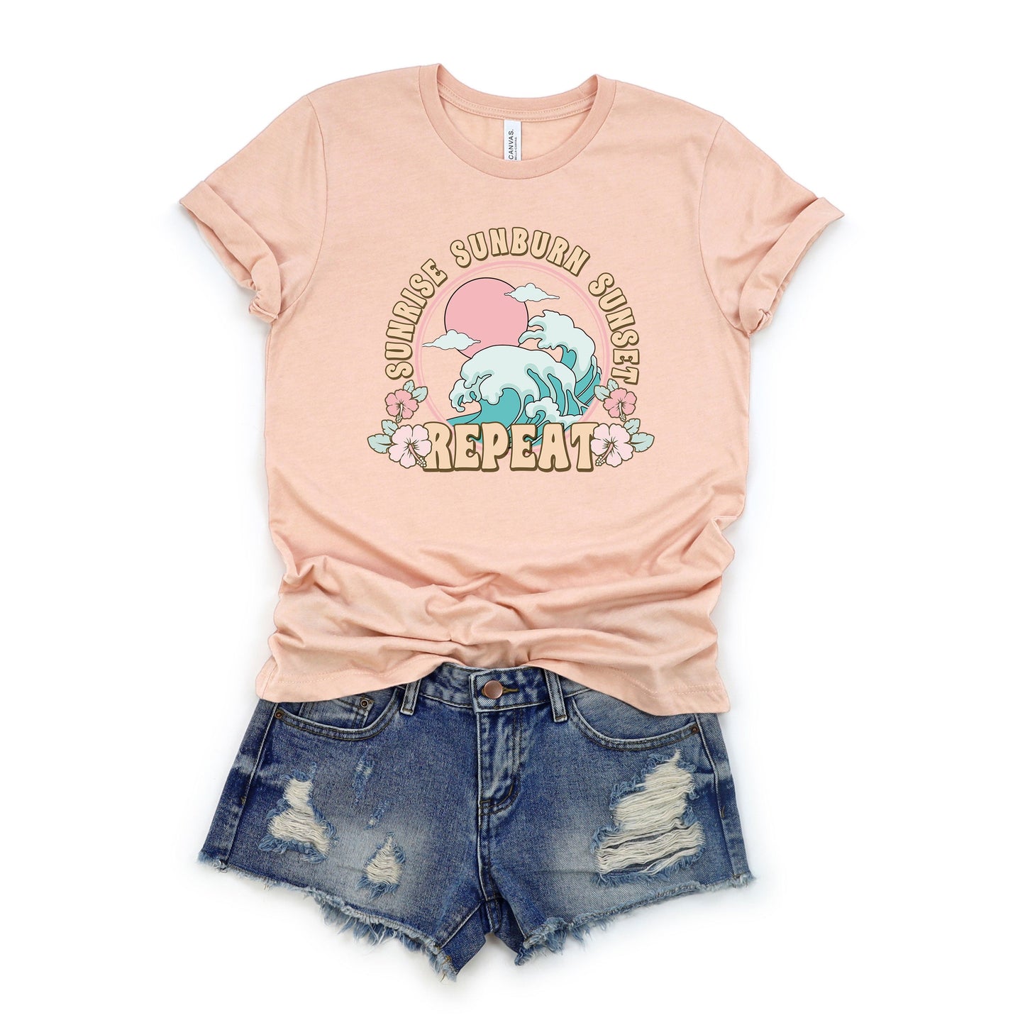 Sunrise Sunburn Sunset Repeat Wave | Short Sleeve Graphic Tee