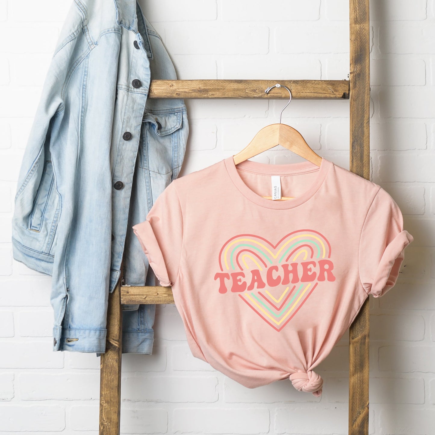 Colorful Heart Teacher | Short Sleeve Graphic Tee