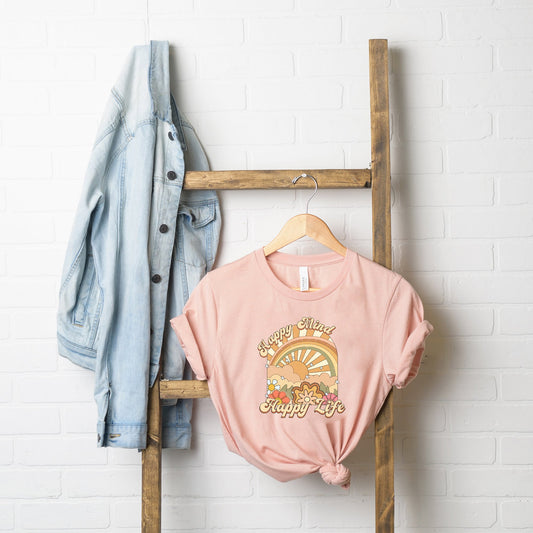Happy Mind Happy Life Summer | Short Sleeve Graphic Tee