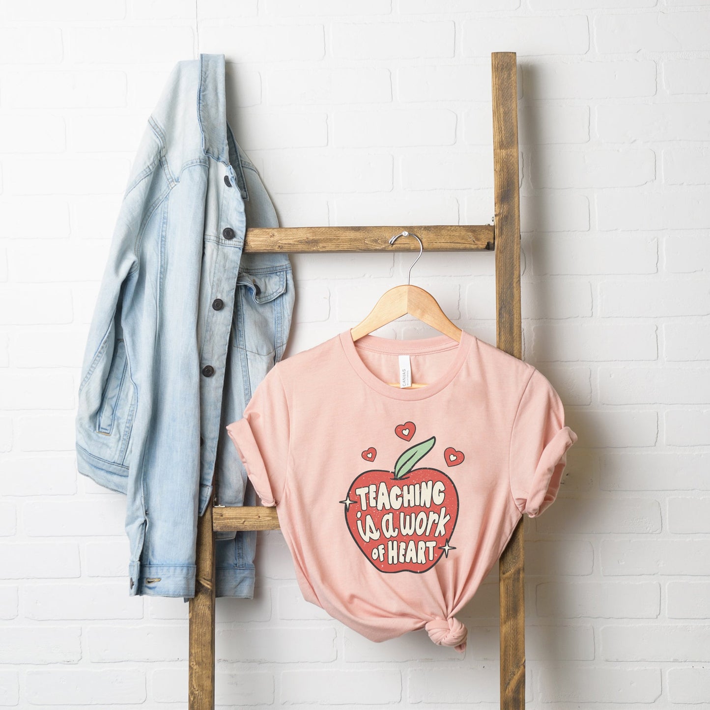 Teaching is a Work of Heart Apple | Short Sleeve Graphic Tee