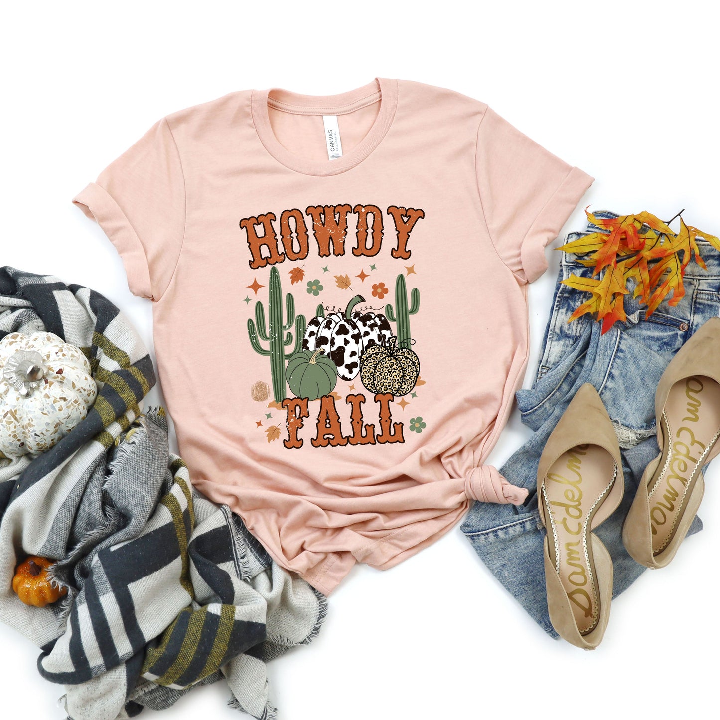 Howdy Fall Cactus | Short Sleeve Crew Neck