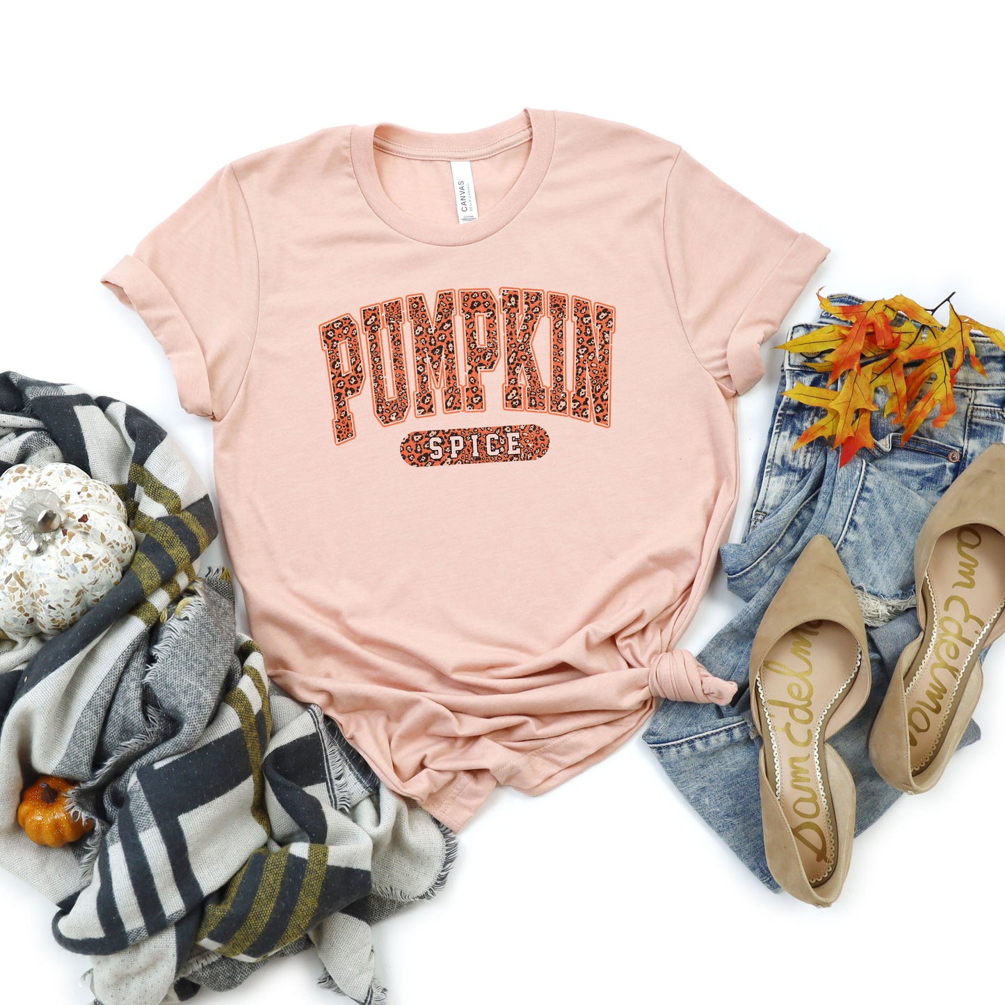 Leopard Pumpkin Spice | Short Sleeve Crew Neck