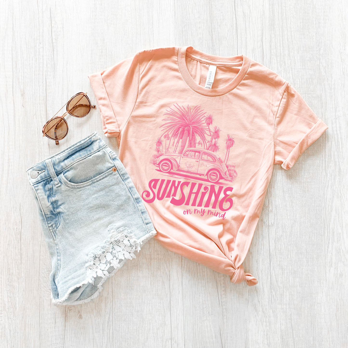 Sunshine On My Mind Car | Short Sleeve Crew Neck