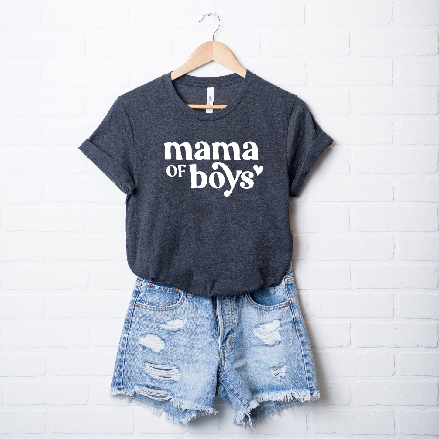 Mama of Boys Heart | Short Sleeve Graphic Tee