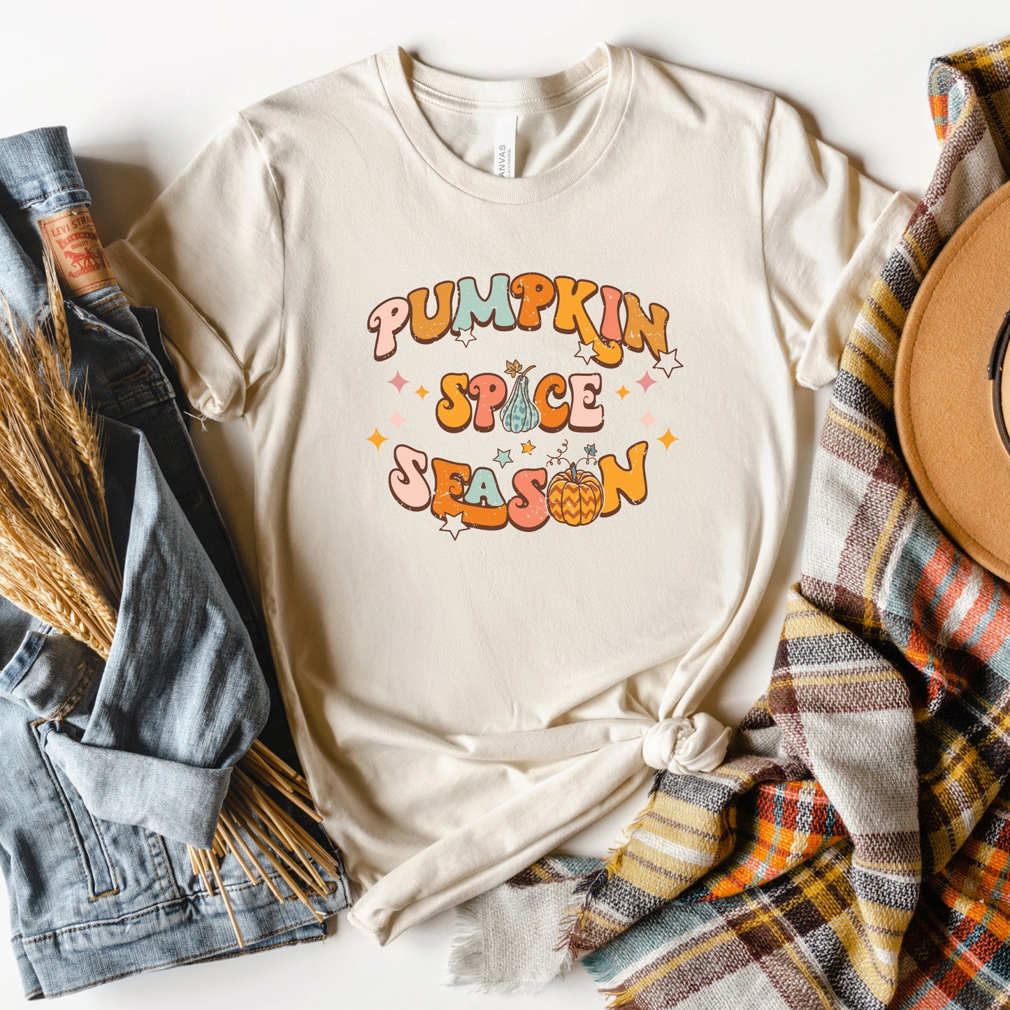 Pumpkin Spice Season Colorful | Short Sleeve Graphic Tee