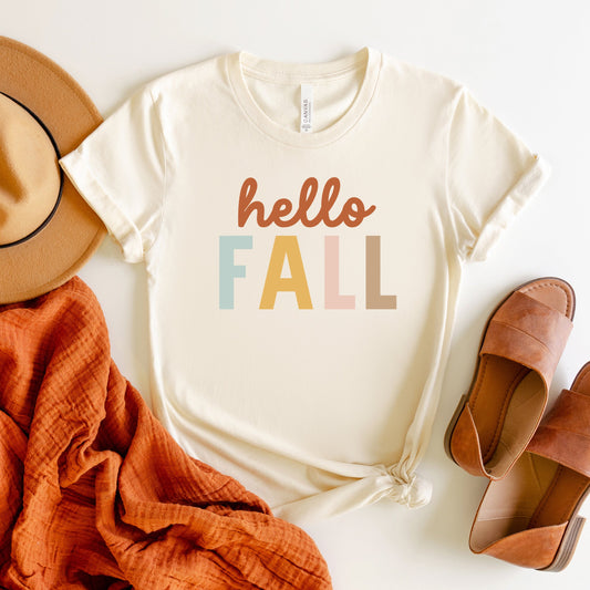 Hello Fall Colorful | Short Sleeve Graphic Tee