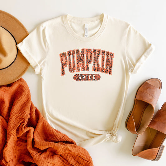 Leopard Pumpkin Spice | Short Sleeve Crew Neck