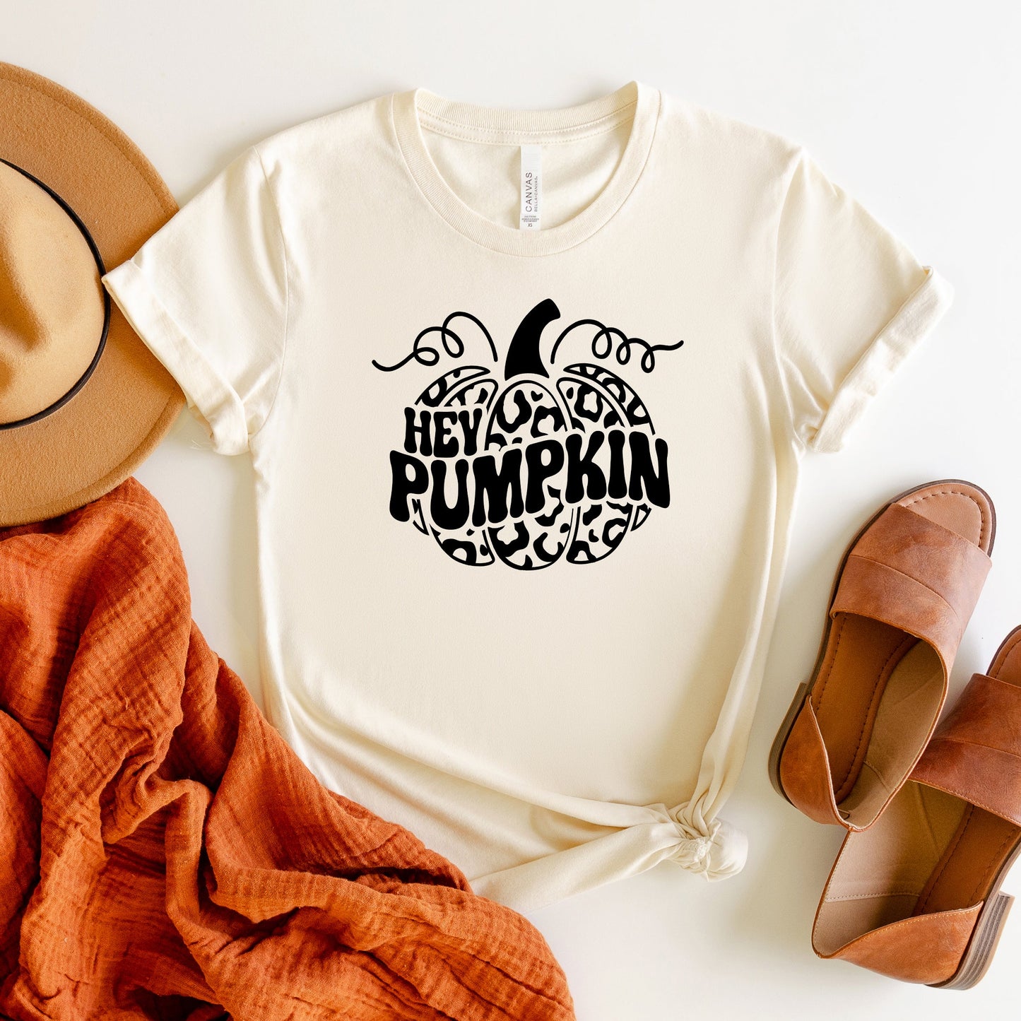 Leopard Hey Pumpkin | Short Sleeve Graphic Tee