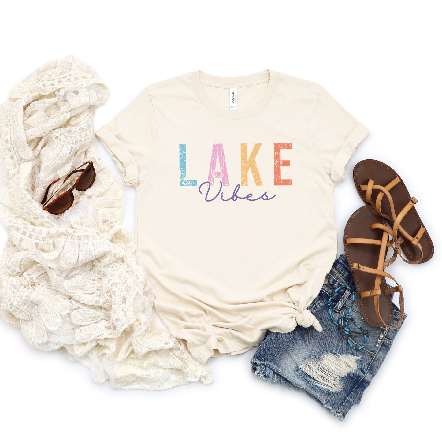Lake Vibes Cursive | Short Sleeve Graphic Tee