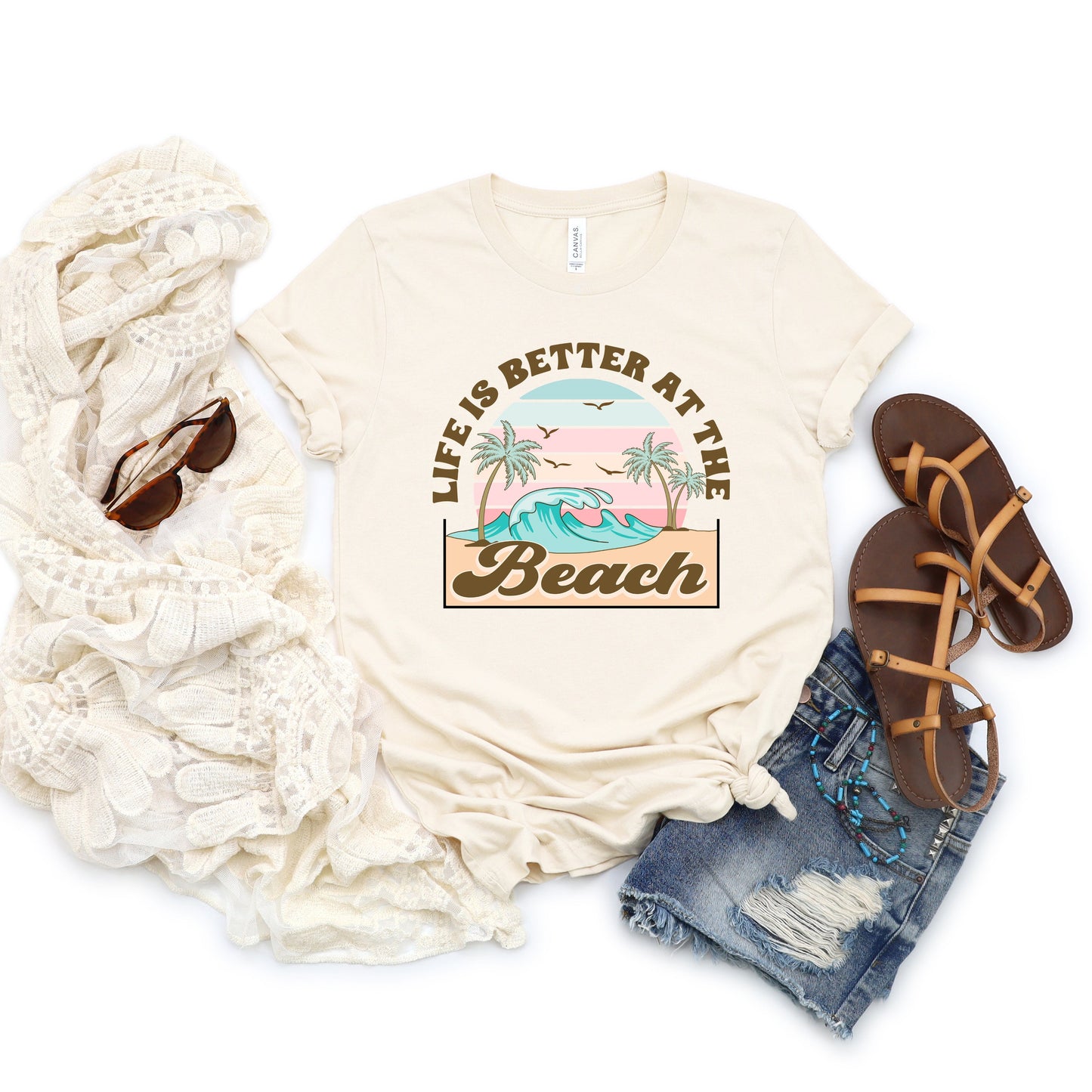 Better At The Beach Wave | Short Sleeve Crew Neck