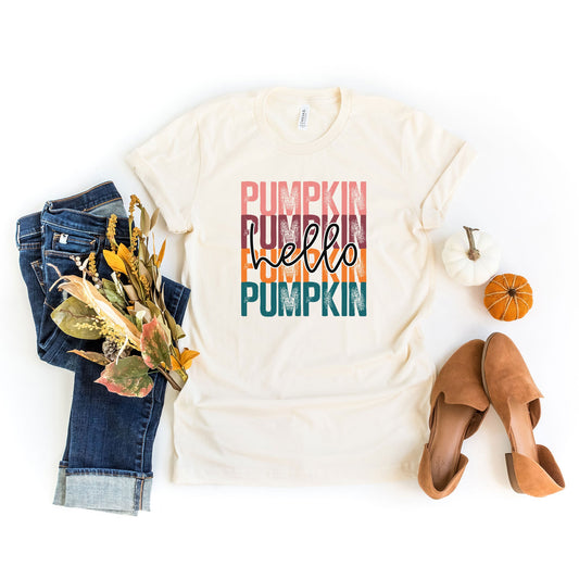 Hello Pumpkin Stacked | Short Sleeve Graphic Tee