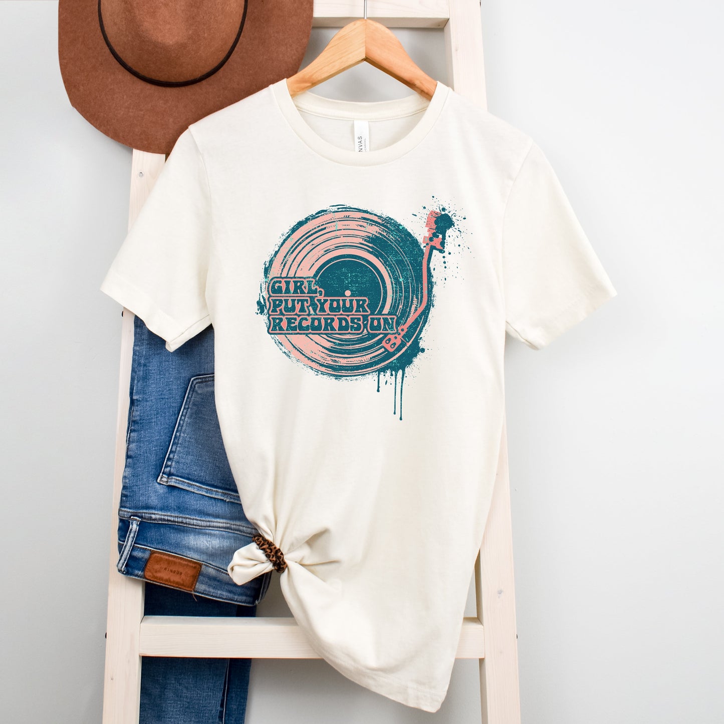 Girl Put Your Records On | Short Sleeve Crew Neck