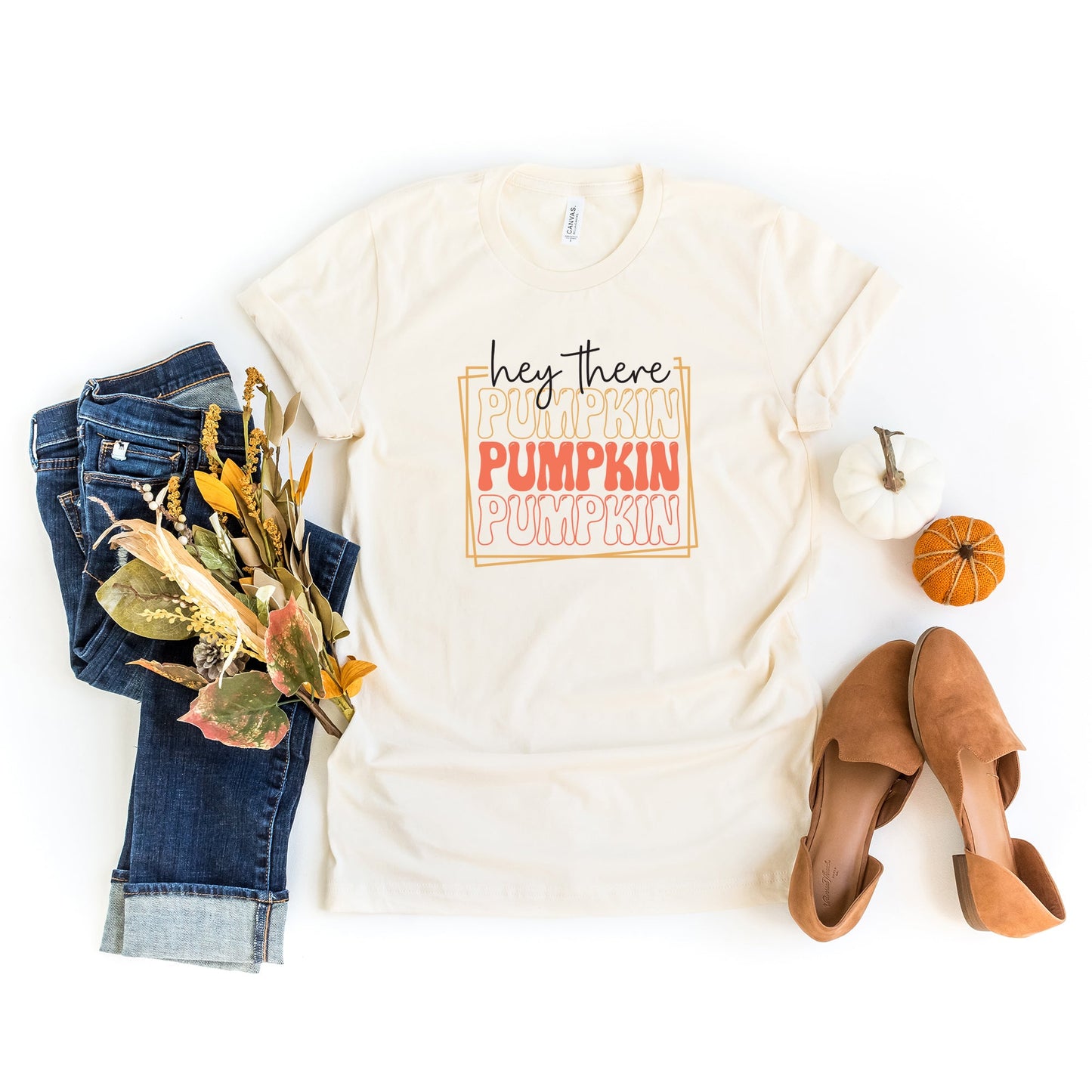 Hey There Pumpkin Stacked | Short Sleeve Crew Neck