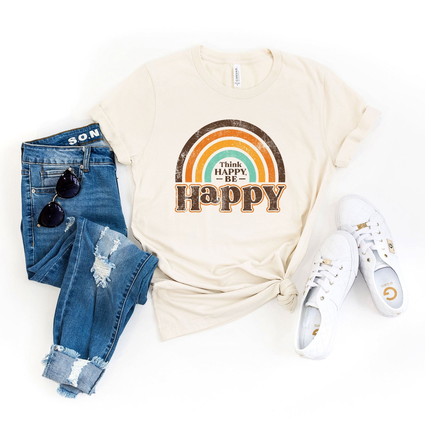 Think Happy Be Happy | Short Sleeve Graphic Tee