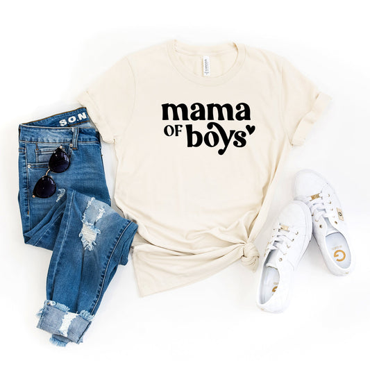 Mama of Boys Heart | Short Sleeve Graphic Tee