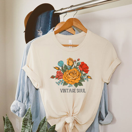 Vintage Soul Flowers | Short Sleeve Graphic Tee