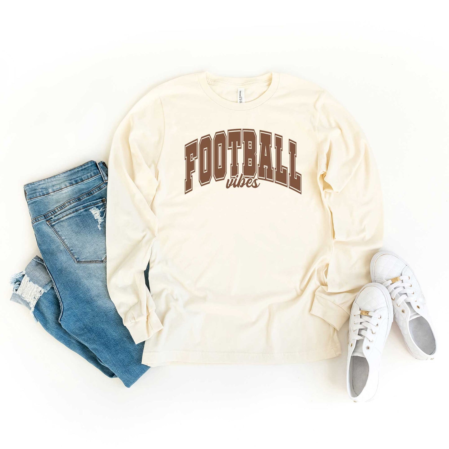 Varsity Football Vibes | Long Sleeve Crew Neck