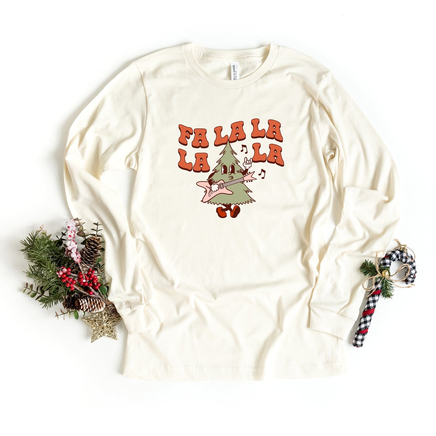 Fa La La Rockin' Tree | Long Sleeve Crew Neck