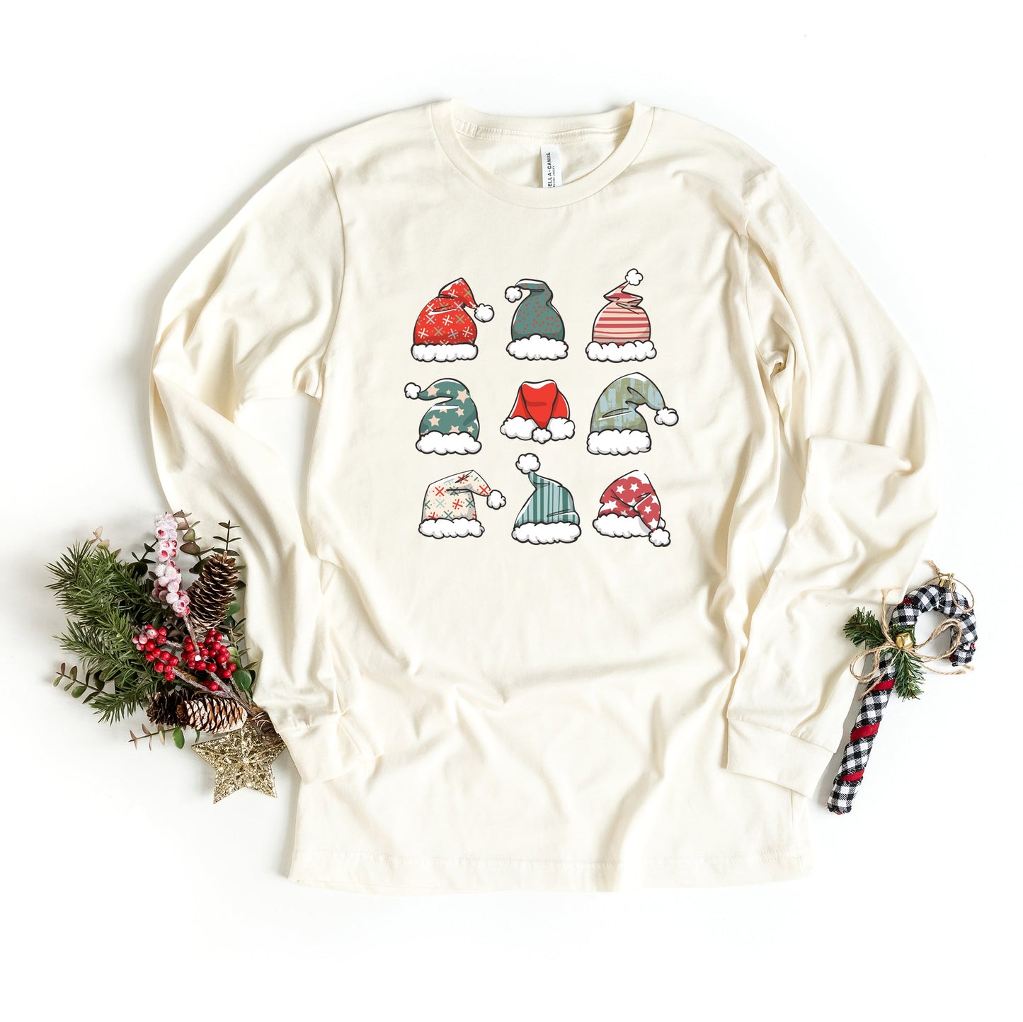 Santa Hat Chart | Long Sleeve Crew Neck