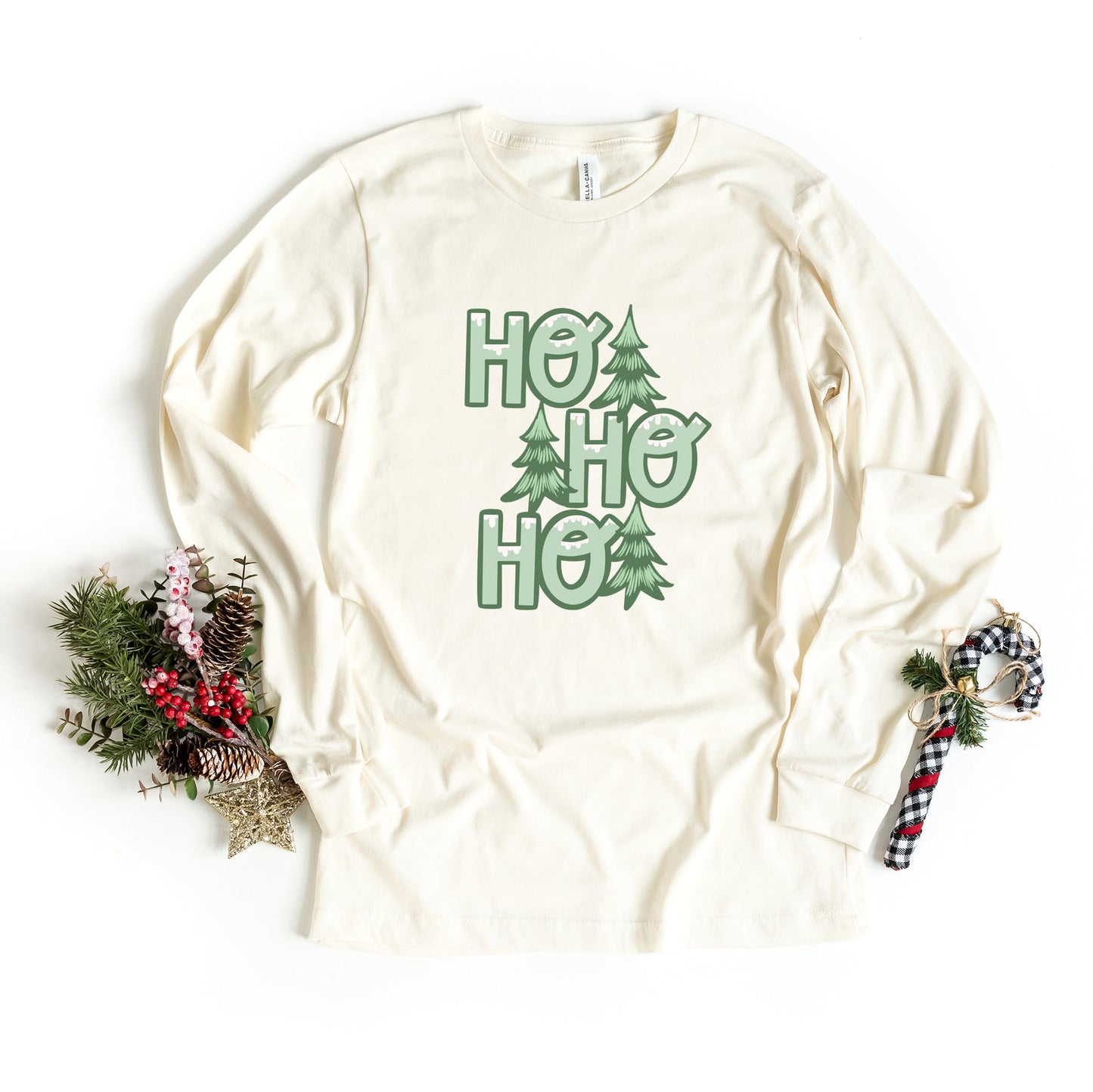 Ho Ho Ho Tree | Long Sleeve Crew Neck