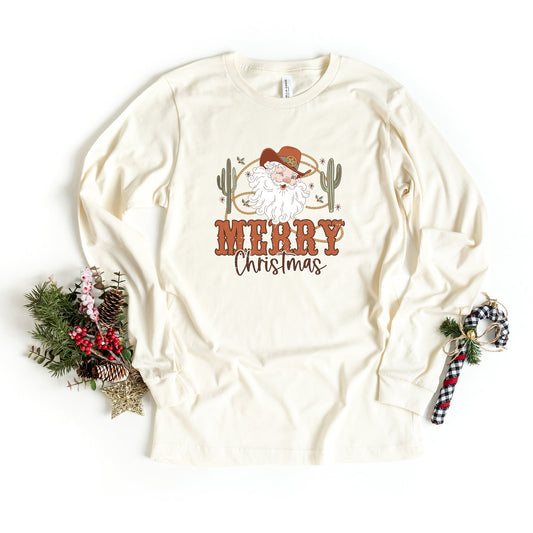 Cactus Western Santa | Long Sleeve Crew Neck