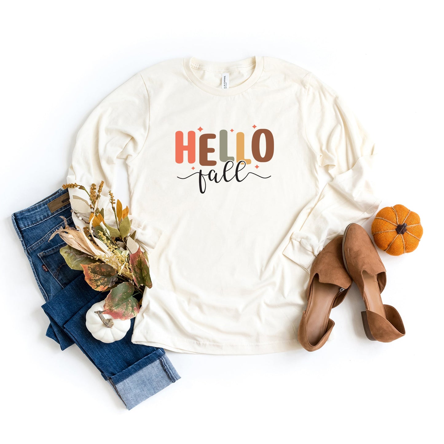 Hello Fall Stars | Long Sleeve Crew Neck